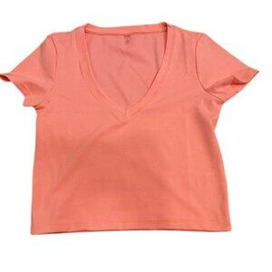 NWT Beyond Yoga Women's V-Neck Coral Top